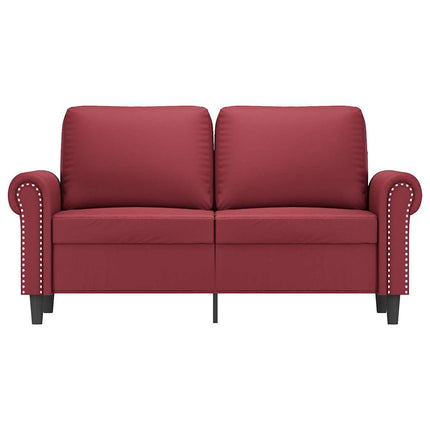 2-sitssoffa vinröd 120 cm fuskläder