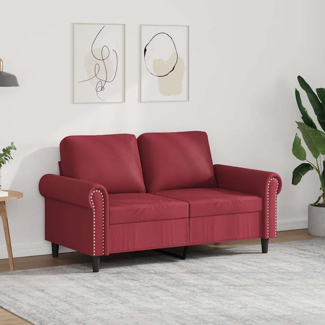 2-sitssoffa vinröd 120 cm fuskläder