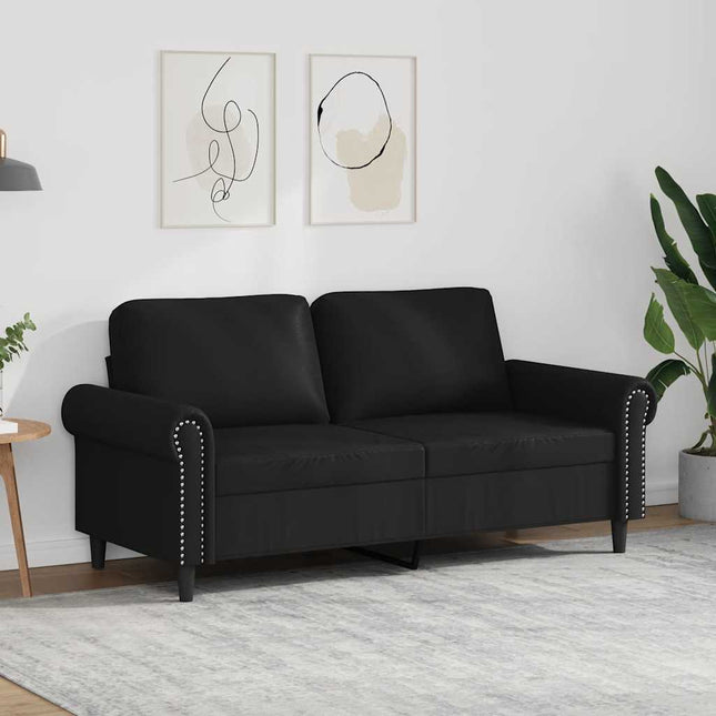 2-sitssoffa svart 140 cm konstläder