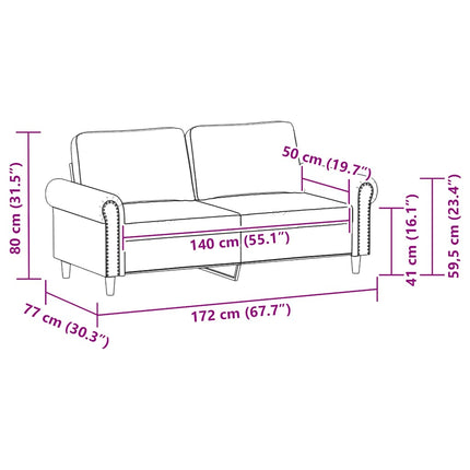 2-sitssoffa vinröd 140 cm fuskläder