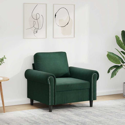 Fåtölj mörkgrön 60 cm sammet