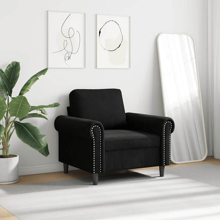 Fåtölj Svart 60 cm sammet