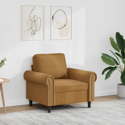 Fåtölj Brun 60 cm sammet