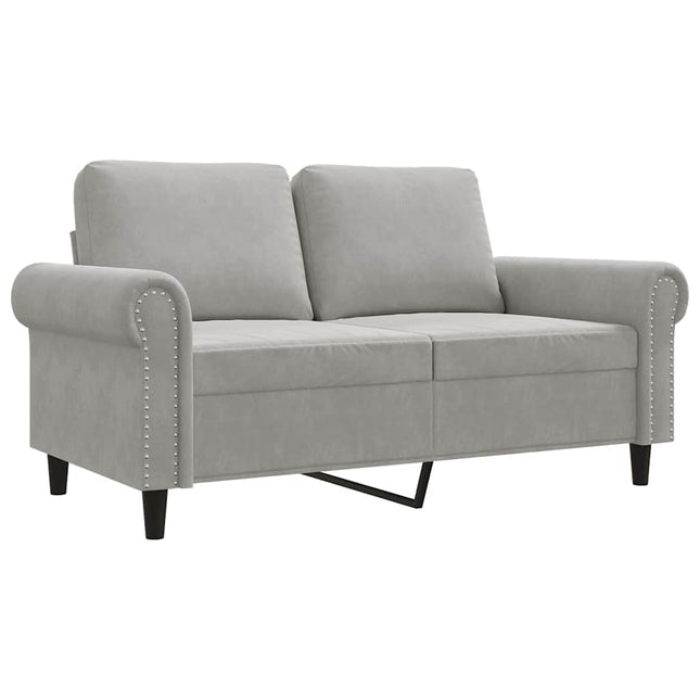 2-sitssoffa ljusgrå 120 cm sammet