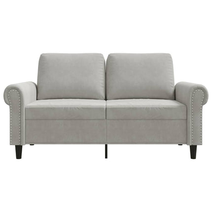 2-sitssoffa ljusgrå 120 cm sammet