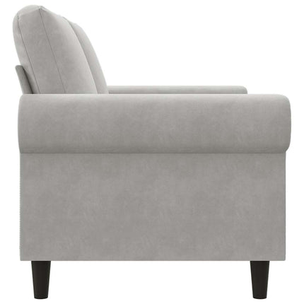 2-sitssoffa ljusgrå 120 cm sammet
