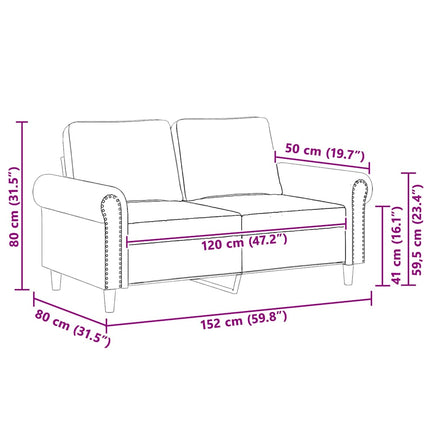 2-sitssoffa ljusgrå 120 cm sammet