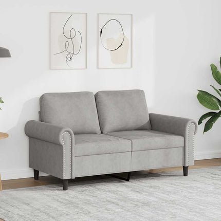 2-sitssoffa ljusgrå 120 cm sammet