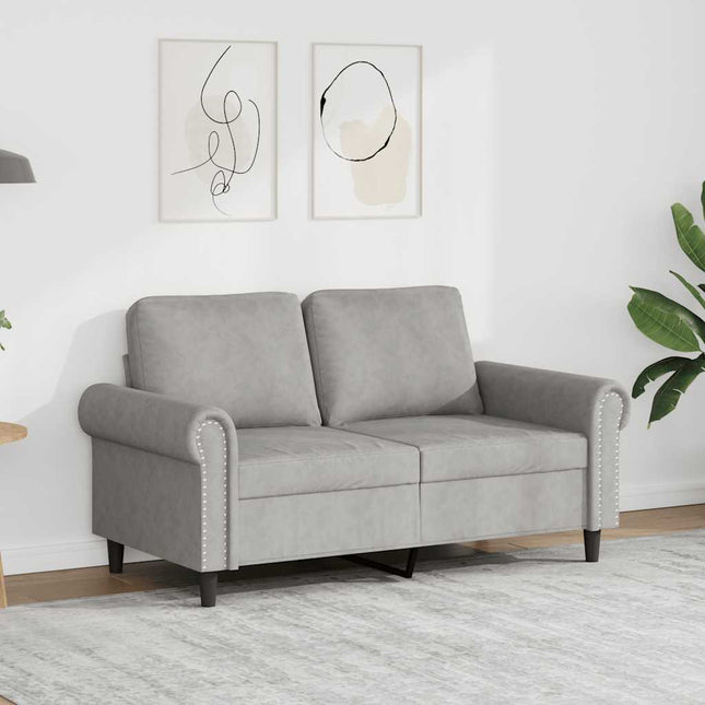 2-sitssoffa ljusgrå 120 cm sammet