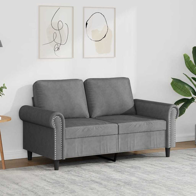 2-sitssoffa mörkgrå 120 cm sammet