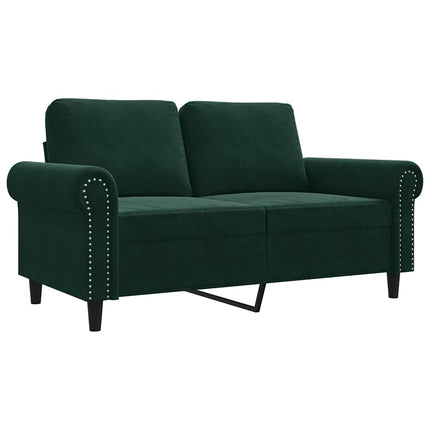 Soffa 2-sits mörkgrön 120 cm sammet