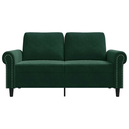 Soffa 2-sits mörkgrön 120 cm sammet