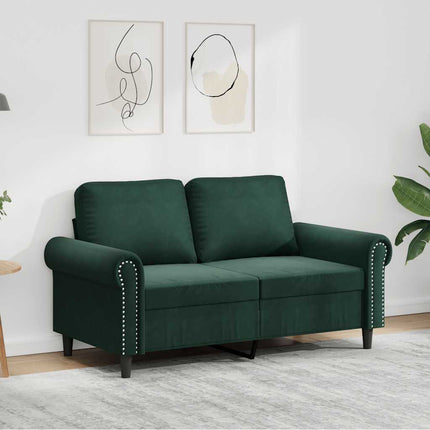 Soffa 2-sits mörkgrön 120 cm sammet