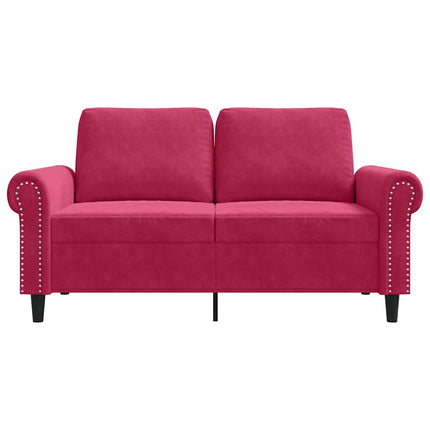 2-sitssoffa vinröd 120 cm sammet