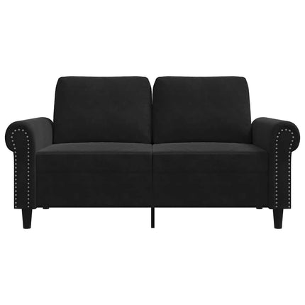 2-sitssoffa ljusgrå Svart 120 cm sammet