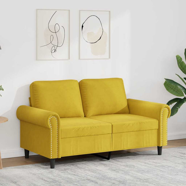 2-sitssoffa gul 120 cm sammet