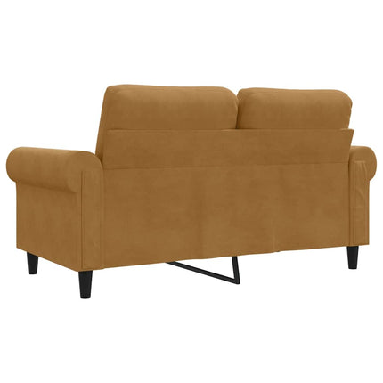 2-sitssoffa brun 120 cm sammet