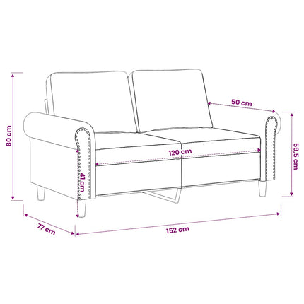2-sitssoffa brun 120 cm sammet