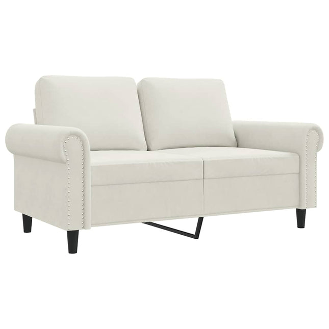 2-sitssoffa gräddvit 120 cm sammet