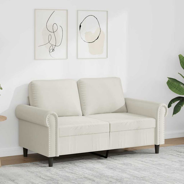 2-sitssoffa gräddvit 120 cm sammet