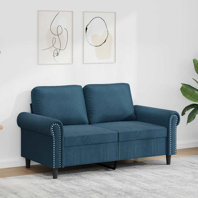 2-sitssoffa blå 120 cm sammet