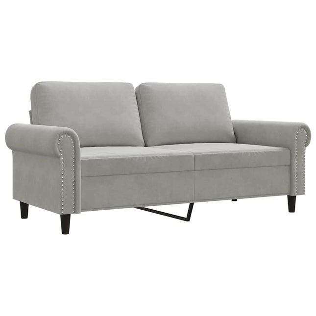2-sitssoffa ljusgrå 140 cm sammet