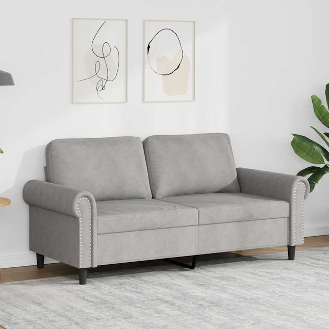 2-sitssoffa ljusgrå 140 cm sammet