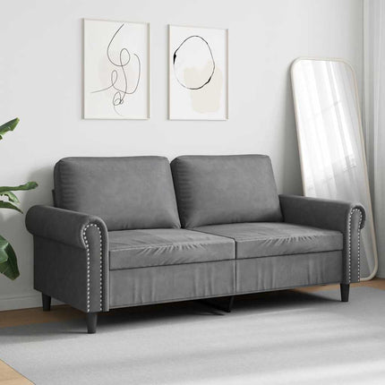 Soffa 2-sits mörkgrå 140 cm sammet