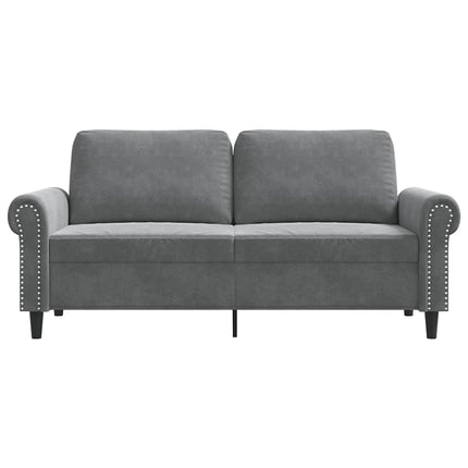 Soffa 2-sits mörkgrå 140 cm sammet