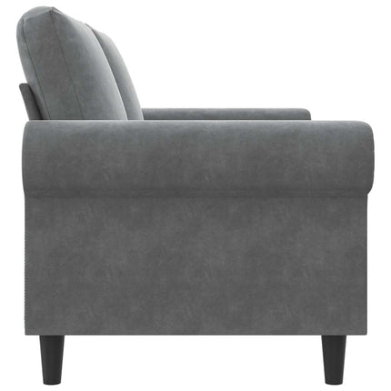 Soffa 2-sits mörkgrå 140 cm sammet