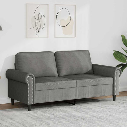 Soffa 2-sits mörkgrå 140 cm sammet