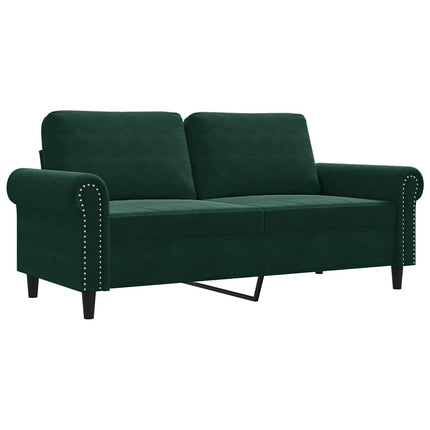 Soffa 2-sits mörkgrön 140 cm sammet