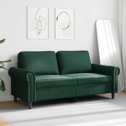 Soffa 2-sits mörkgrön 140 cm sammet