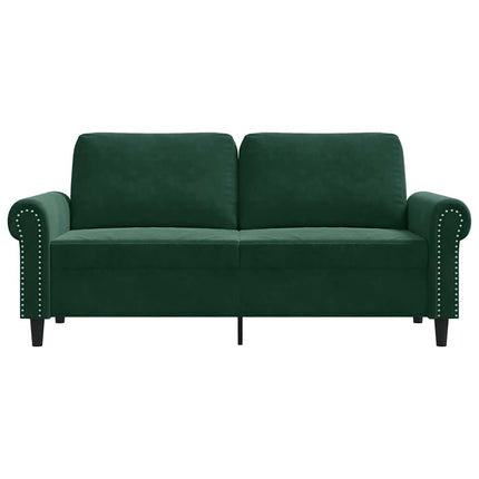 Soffa 2-sits mörkgrön 140 cm sammet
