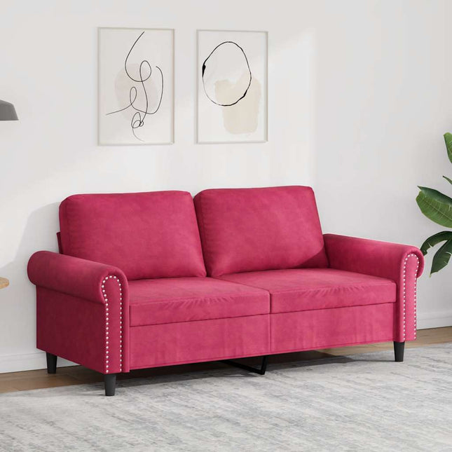 2-sitssoffa vinröd 140 cm sammet