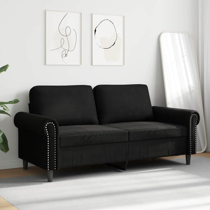 Soffa 2-sits svart 140 cm sammet