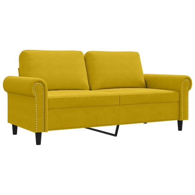 2-sitssoffa gul 140 cm sammet