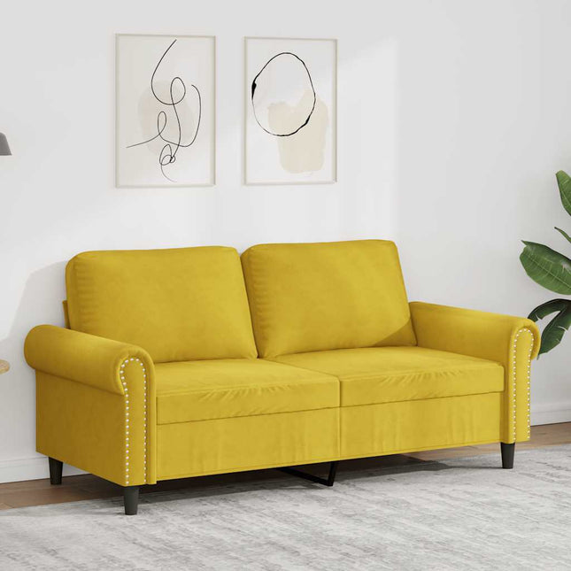 2-sitssoffa gul 140 cm sammet