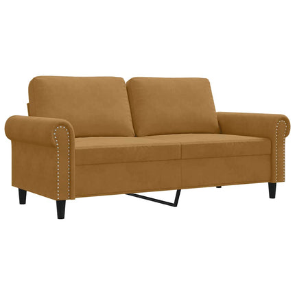 Soffa 2-sits brun 140 cm sammet
