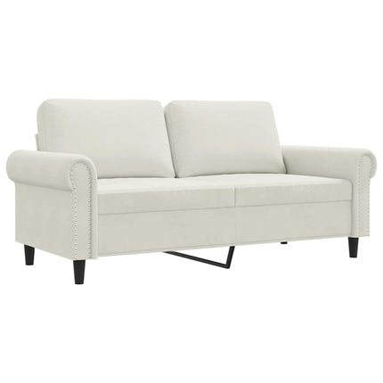 Soffa 2-sits gräddvit 140 cm sammet