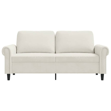 Soffa 2-sits gräddvit 140 cm sammet