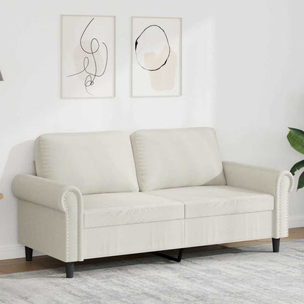 Soffa 2-sits gräddvit 140 cm sammet