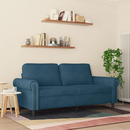 2-sitssoffa blå 140 cm sammet