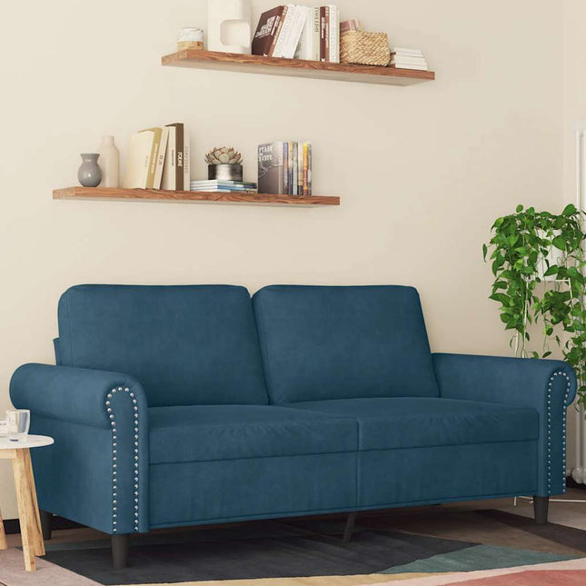 2-sitssoffa blå 140 cm sammet