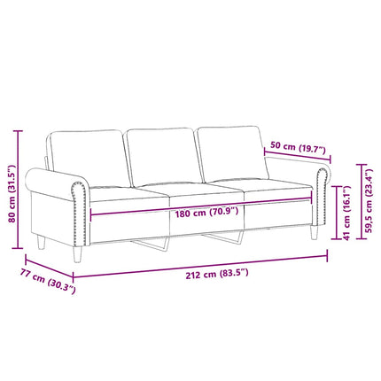 3-sitssoffa mörkgrön 180 cm sammet