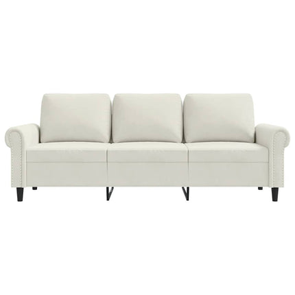 3-sitssoffa gräddvit 180 cm sammet