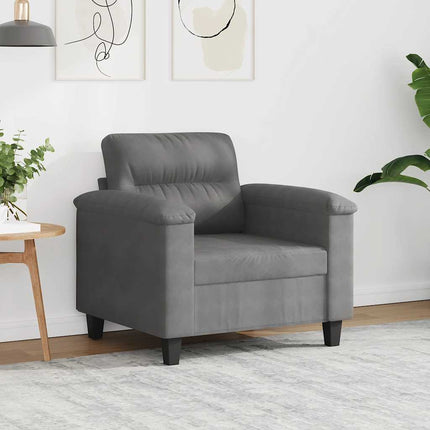 Fåtölj mörkgrå 60 cm mikrofibertyg