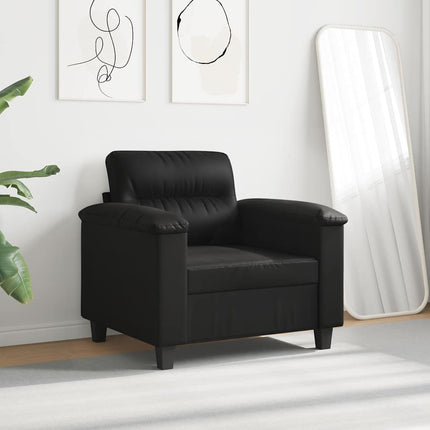 Fåtölj svart 60 cm mikrofibertyg
