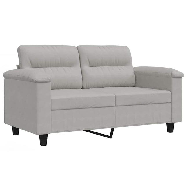 2-sitssoffa ljusgrå 120 cm mikrofibertyg