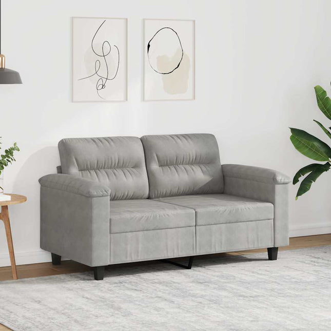 2-sitssoffa ljusgrå 120 cm mikrofibertyg